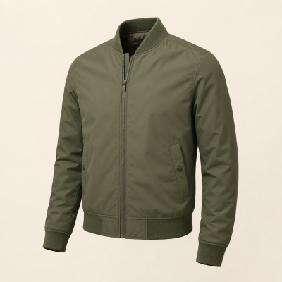 Ελαφρύ Bomber Jacket – Λαδί